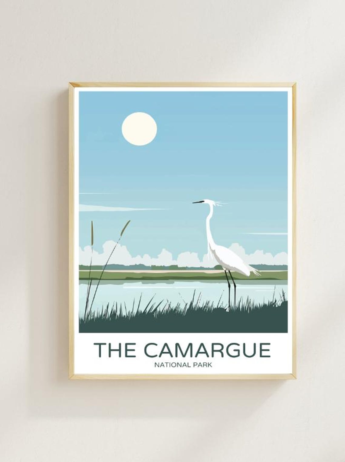 The Camargue National Park France Serene Wetland Egret Scene Poster
