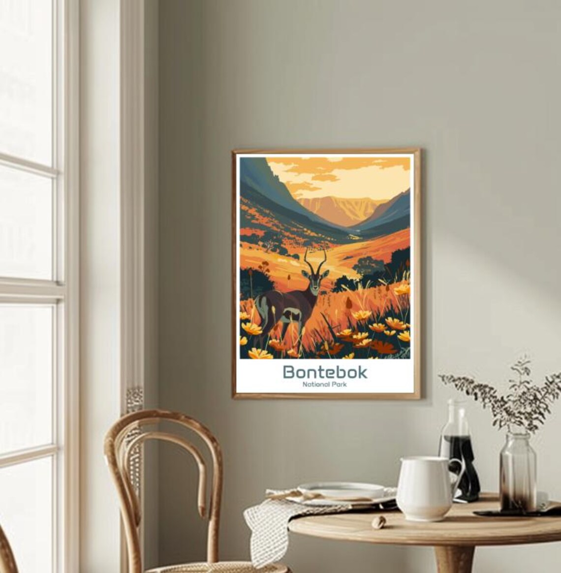 Bontebok National Park Antelope Mountain Vintage Travel Poster - Image 2