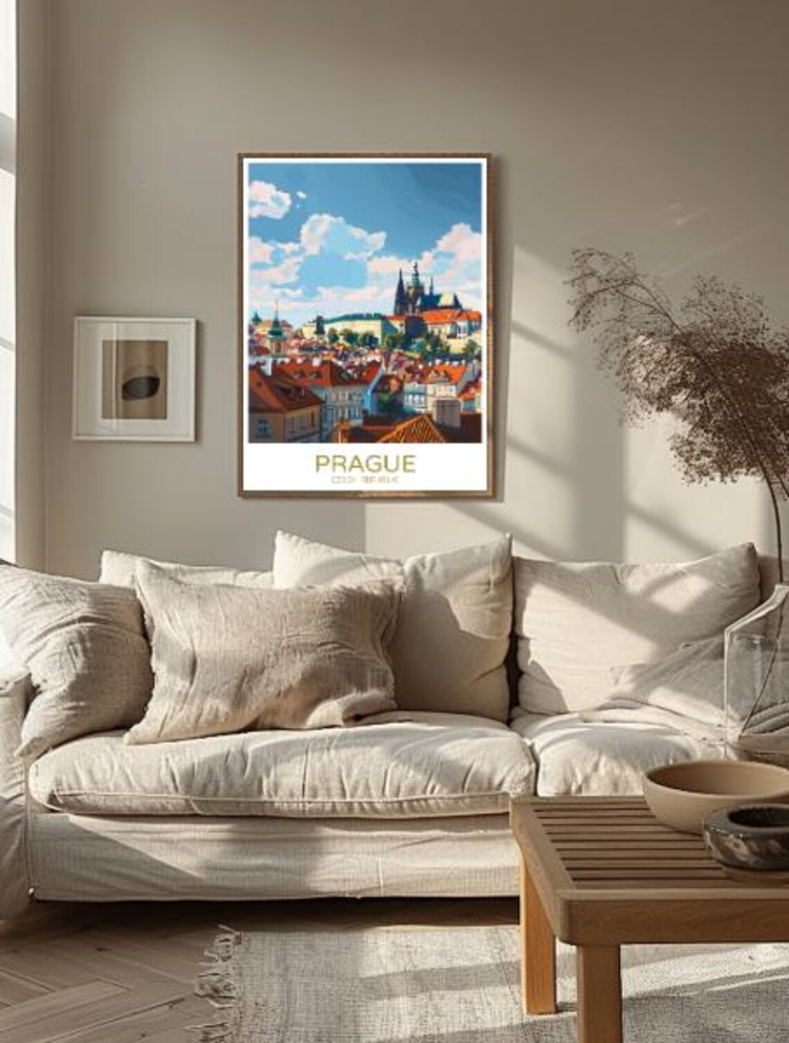 Prague Czech Republic Red Rooftops Castle Spires Daytime Travel Poster - Image 2