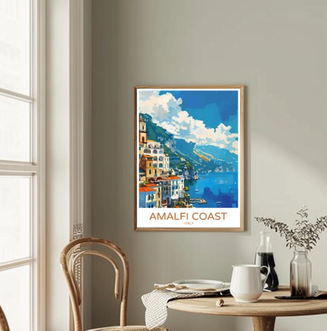 Amalfi Coast Italy Cliffside Positano Village Seaside Poster - Image 2