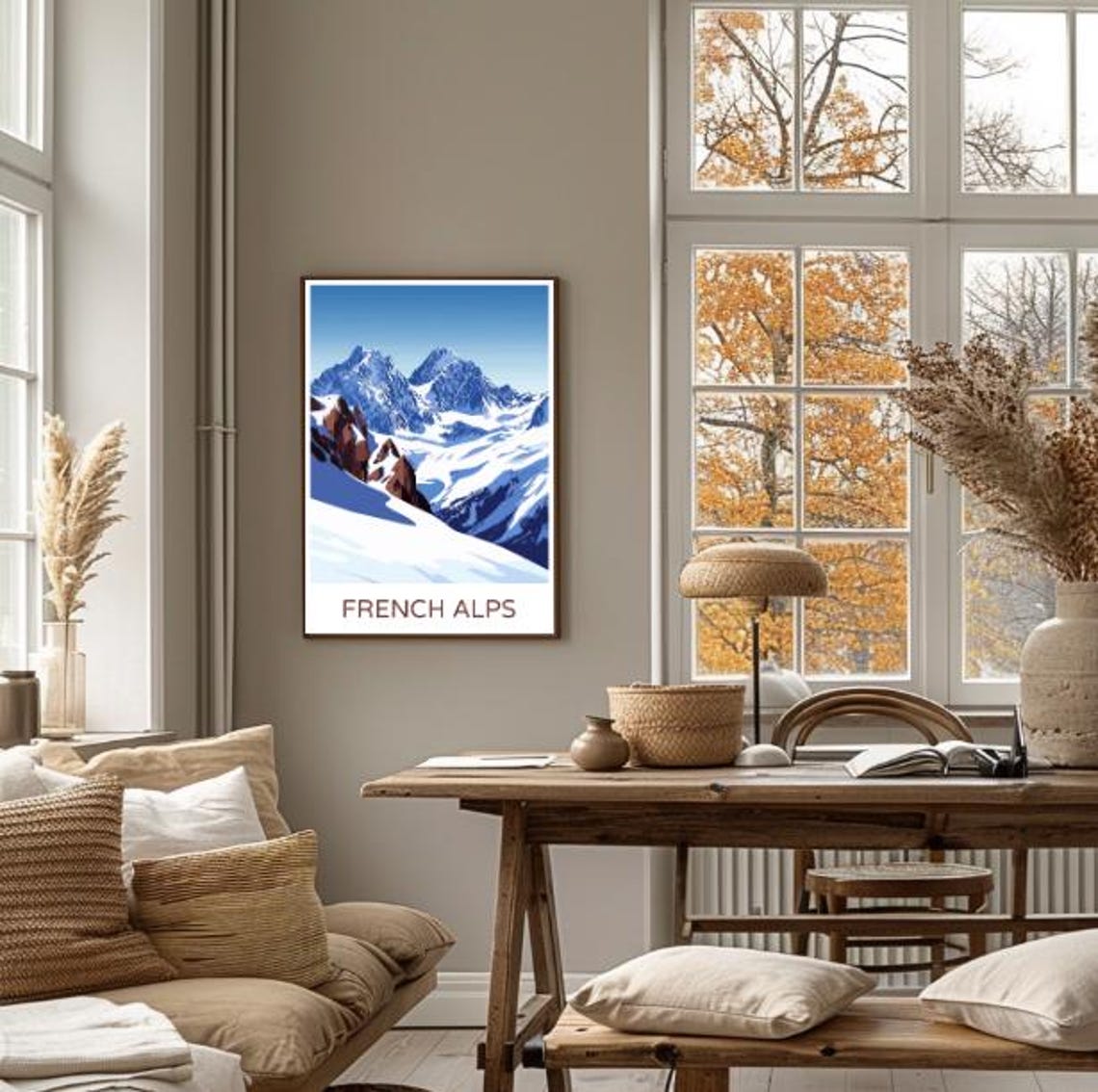 French Alps Snowy Mountain Peaks Winter Alpine Summit Poster - Image 4