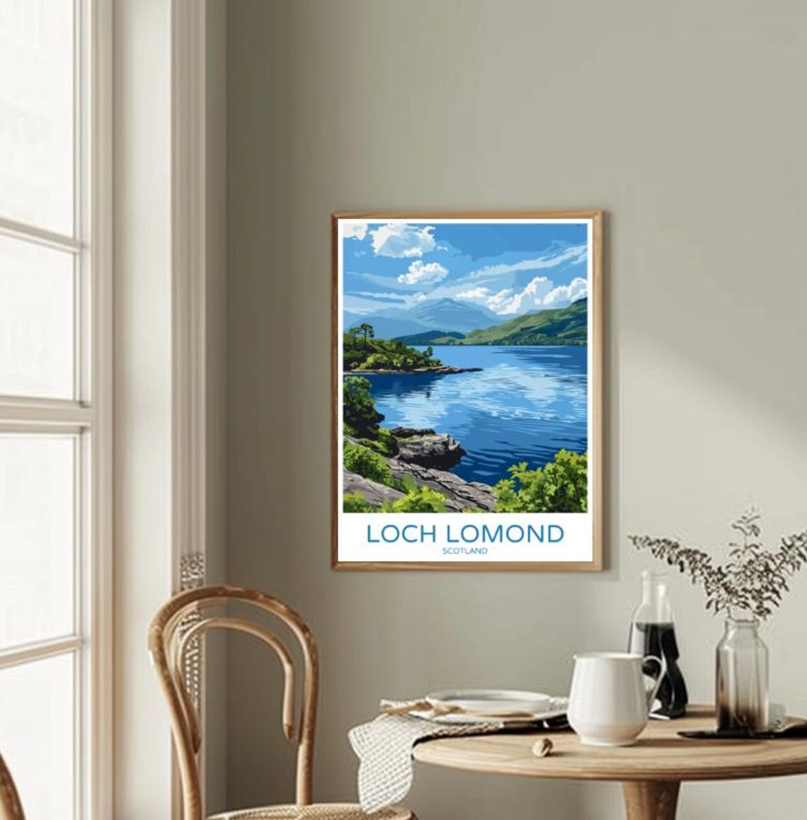 Loch Lomond Scotland Serene Lakeside Mountain Landscape Poster - Image 2