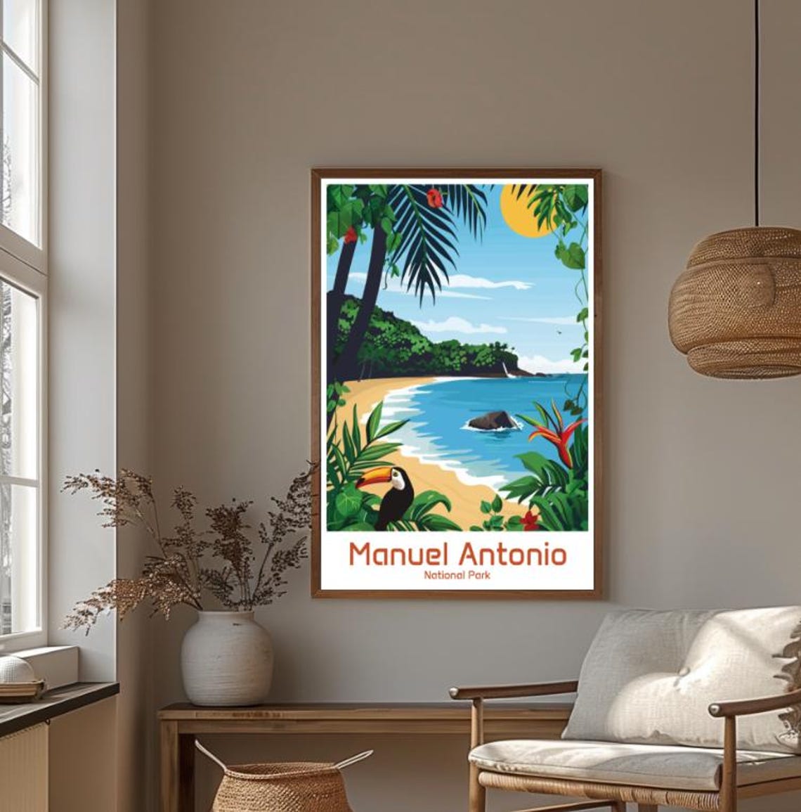 Manuel Antonio National Park Toucan over Jungle Beach Poster - Image 4