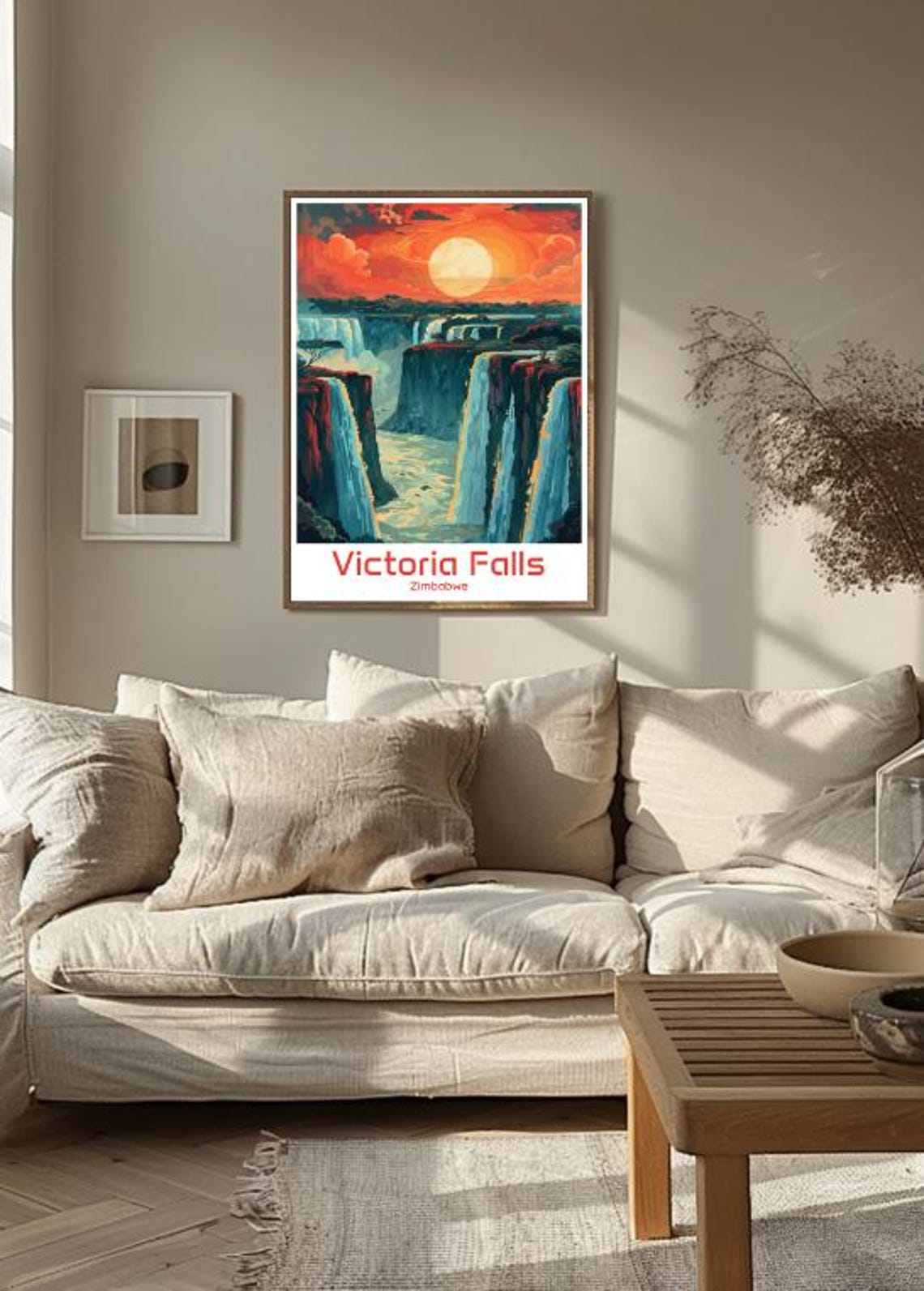 Victoria Falls Zimbabwe Sunset Waterfall Gorge Travel Poster - Image 3