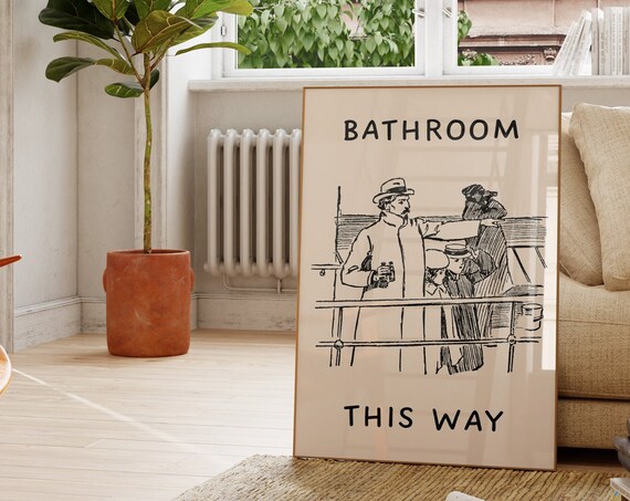 Bathroom Print Vintage Sailor Poster Trendy Living Room Decor Cute Quote Art Aesthetic Apartment Wall Art Restaurant Art