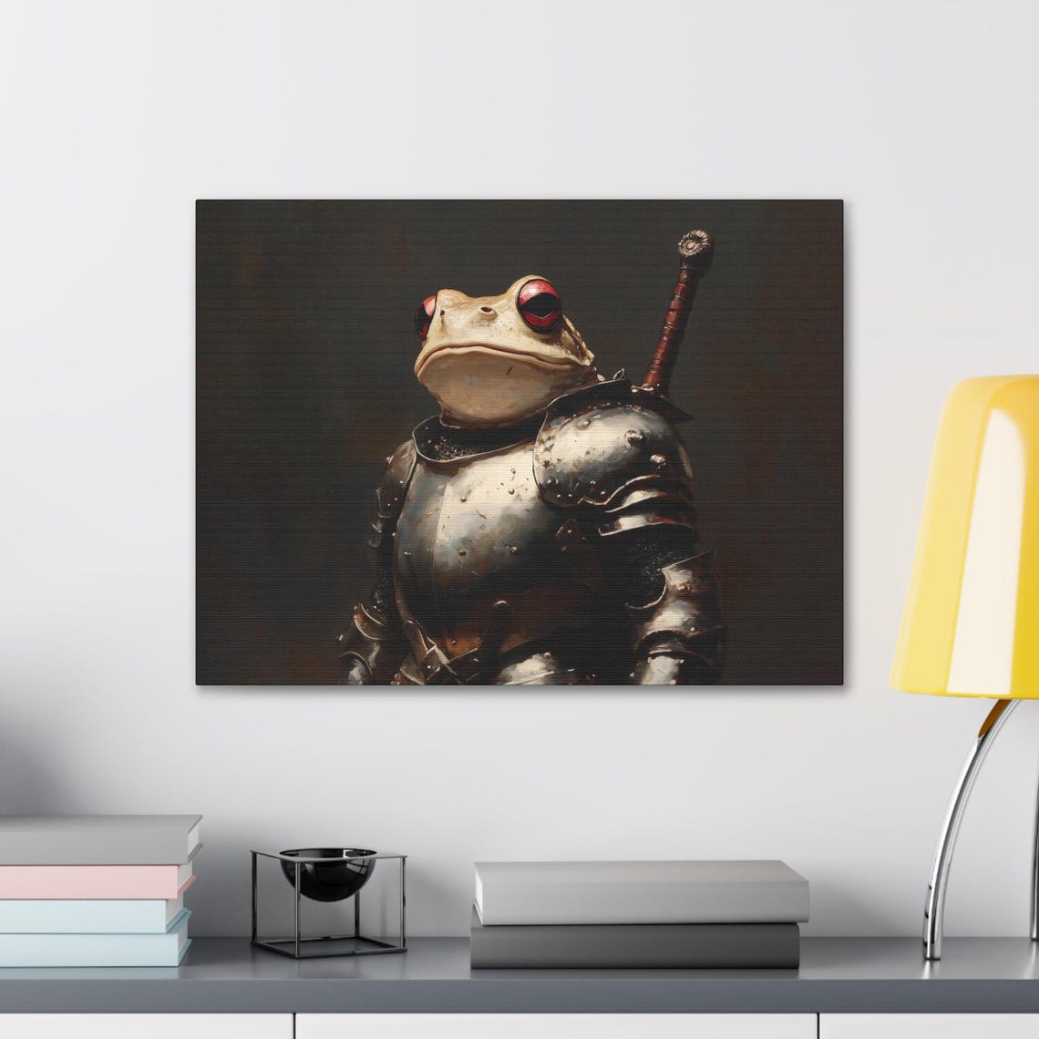 Maximalist Eclectic Medieval Frog Knight Print Bold Altered Animal Portrait Fantasy Fun Colorful Renaissance Rustic Art - Image 2