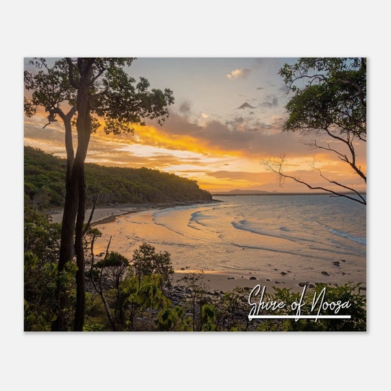 Noosa Sunset Coast Print Australia Travel Poster