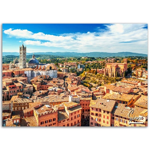 Siena Italy Travel Poster Tuscany Cityscape Print