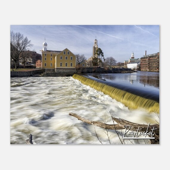 Pawtucket Rhode Island River Falls Historic Mill Buildings Photo Poster