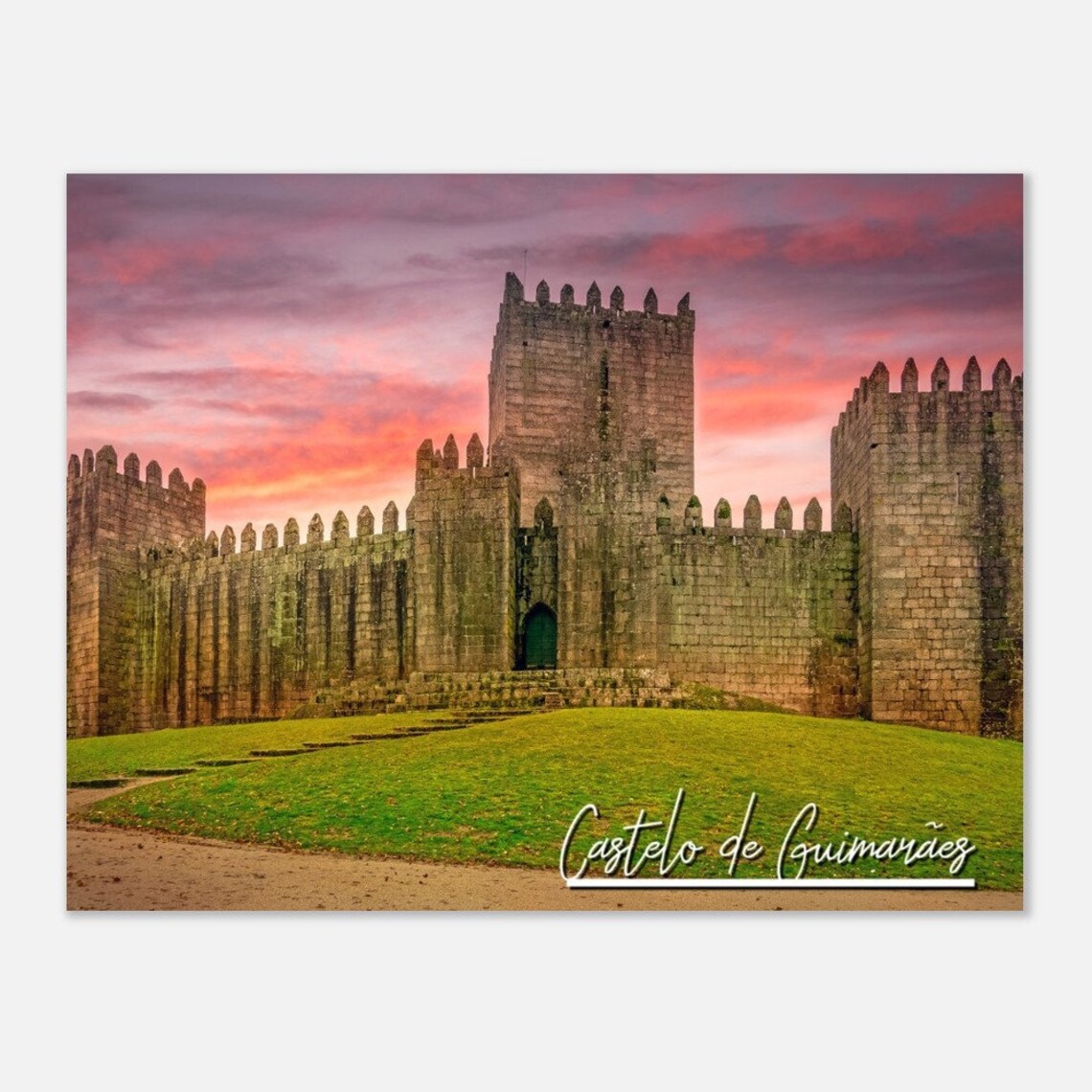 Castelo de Guimaraes Castle at Sunset Portugal Travel Poster