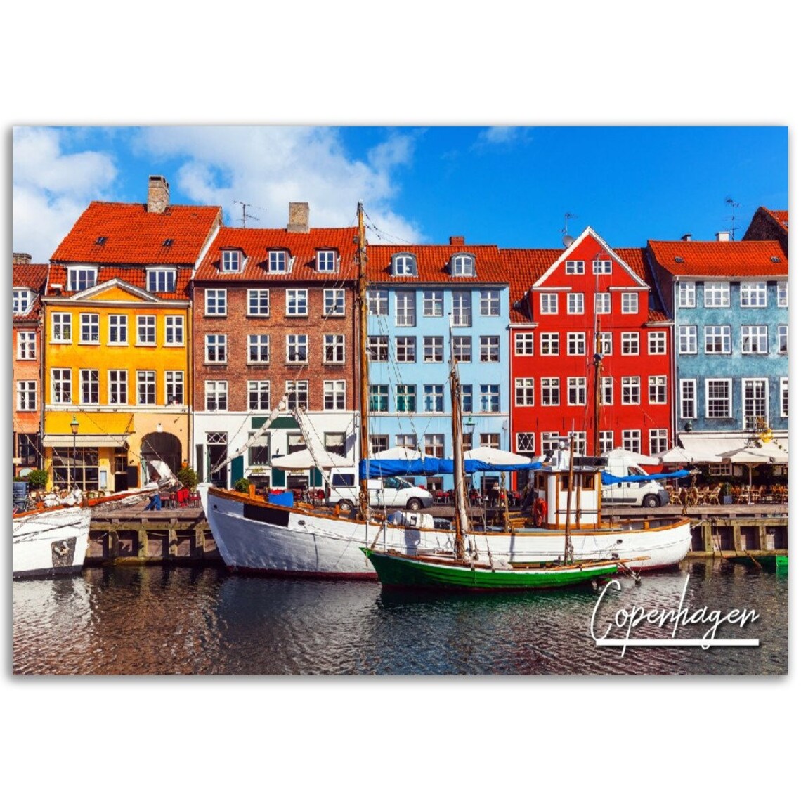 Copenhagen Nyhavn Harbor Colorful Canal Houses Photography Poster