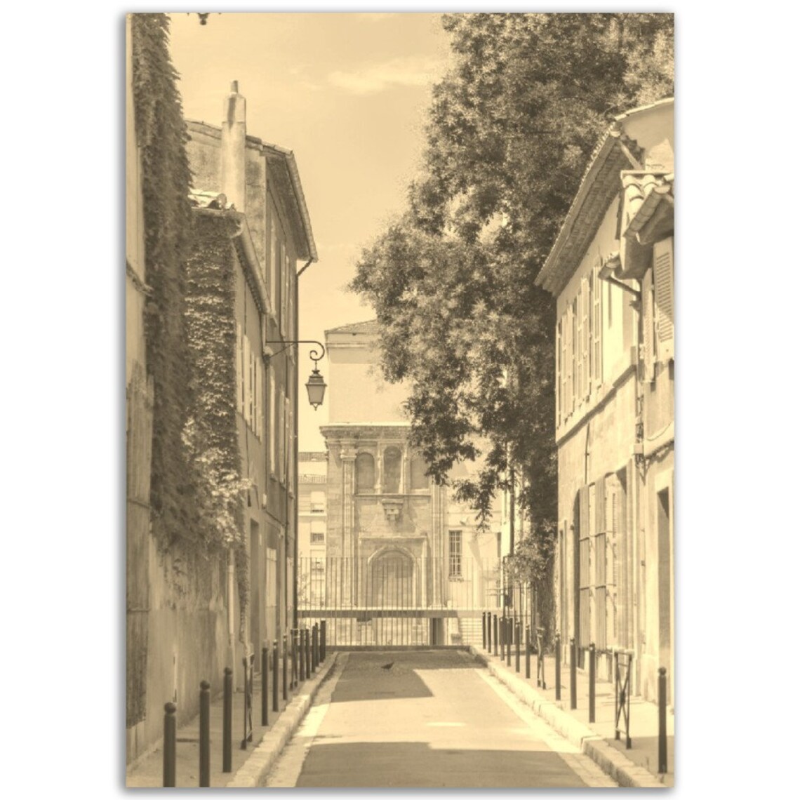 Aix En Provence Vintage Sepia Quiet French Street Photo Poster