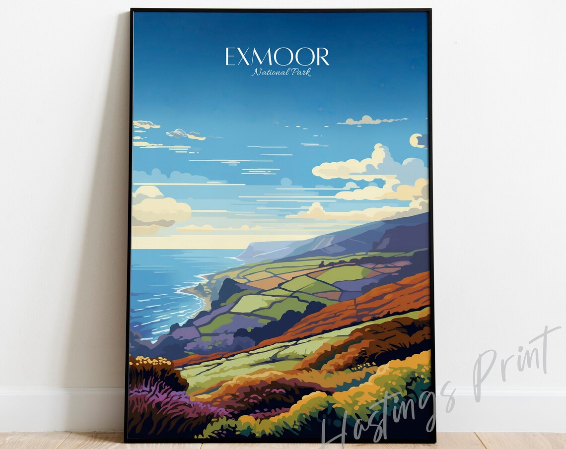 Exmoor National Park Vintage Travel Poster