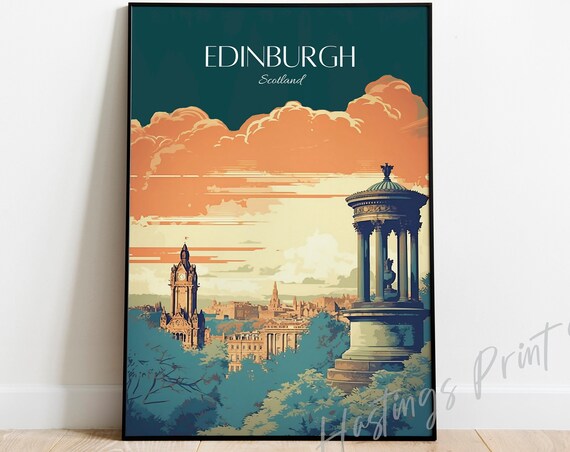 Edinburgh Scotland Vintage Travel Poster