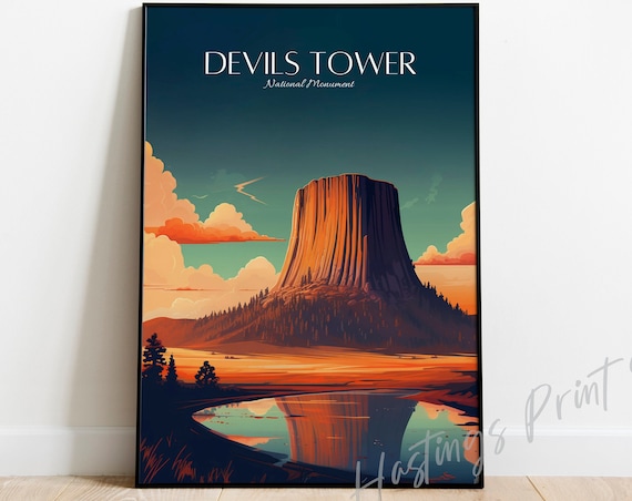 Devils Tower Travel Poster, Wyoming