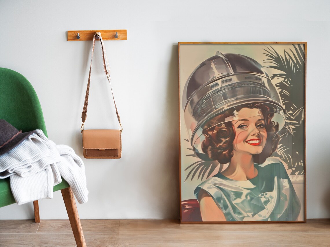 Retro Hair Salon Funny Poster, Vintage Beauty Decor - Image 5