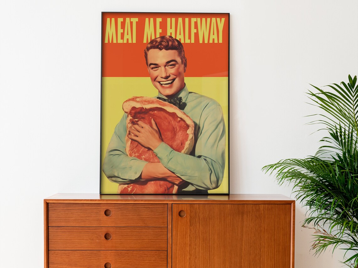 Retro Meat Poster, Vintage Kitchen Wall Art - Image 2