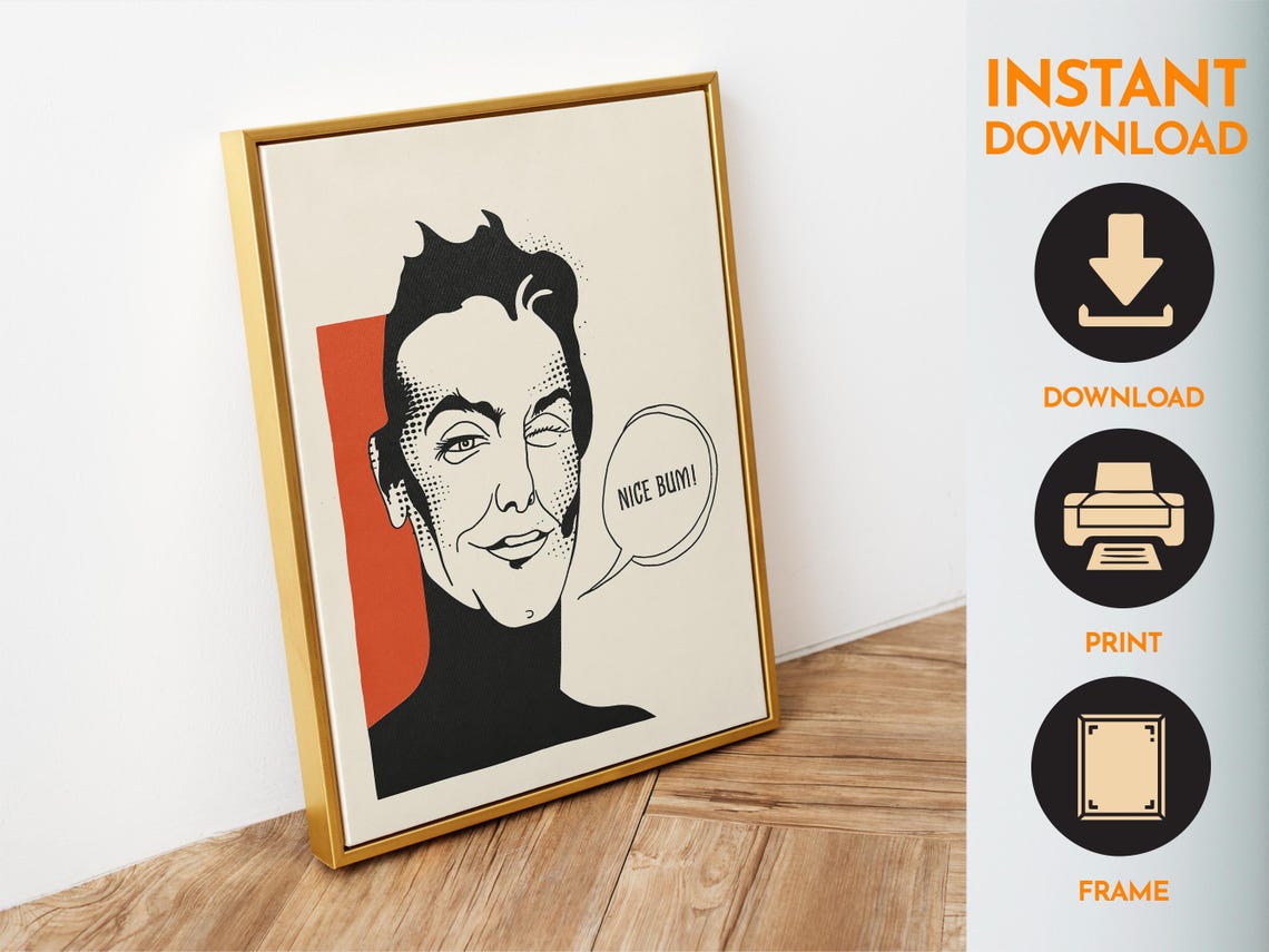 Nice Bum Winking Pop Art Man Cheeky Bathroom Humor Retro Poster - Image 6