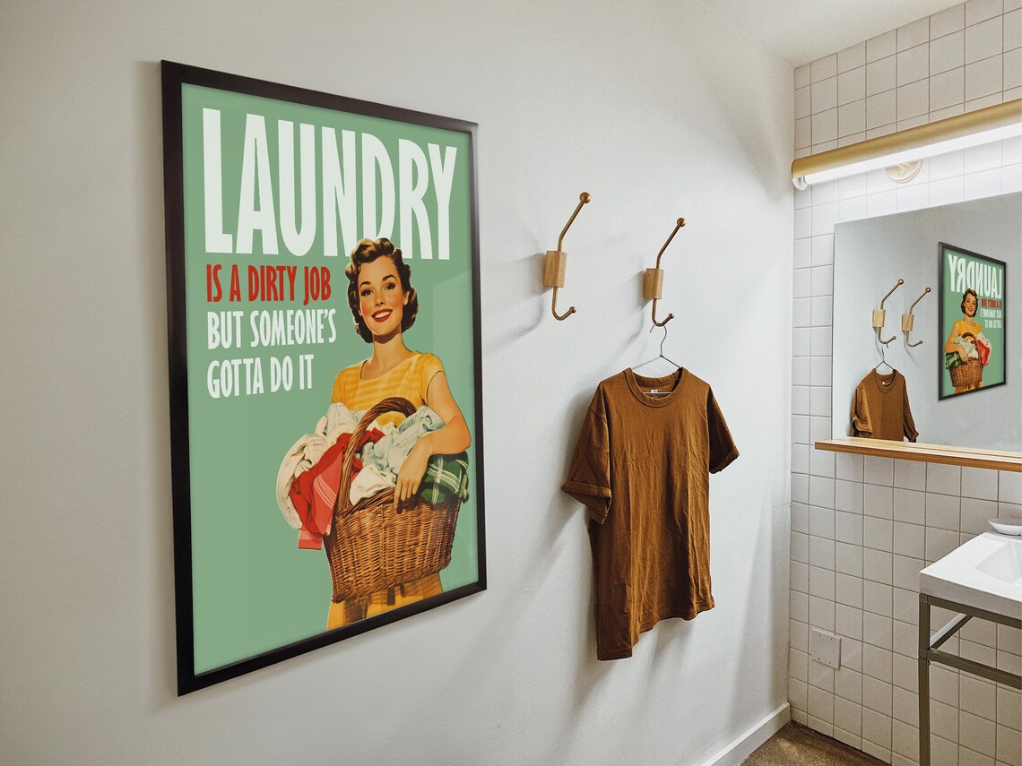 Funny Laundry Retro Housewife Quote Art Print - Image 4