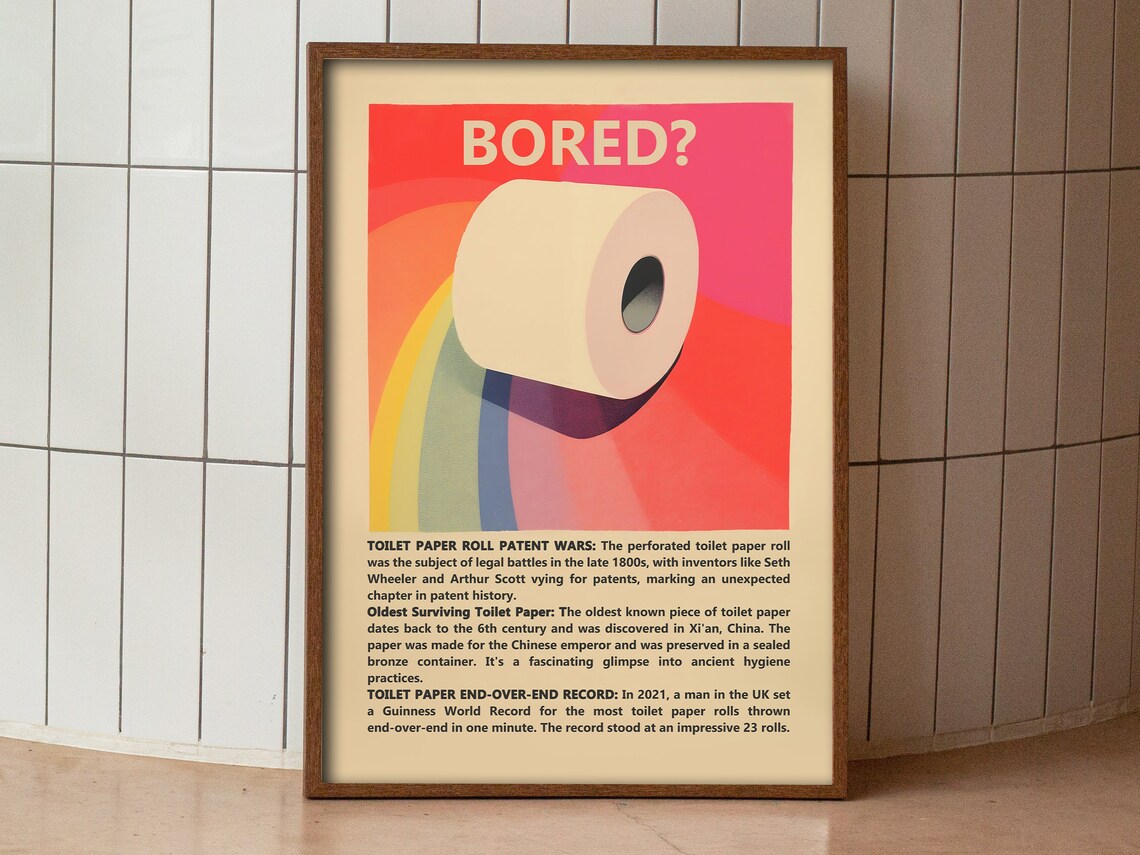Retro Toilet Art Print, Funny Bathroom Wall Art - Image 3