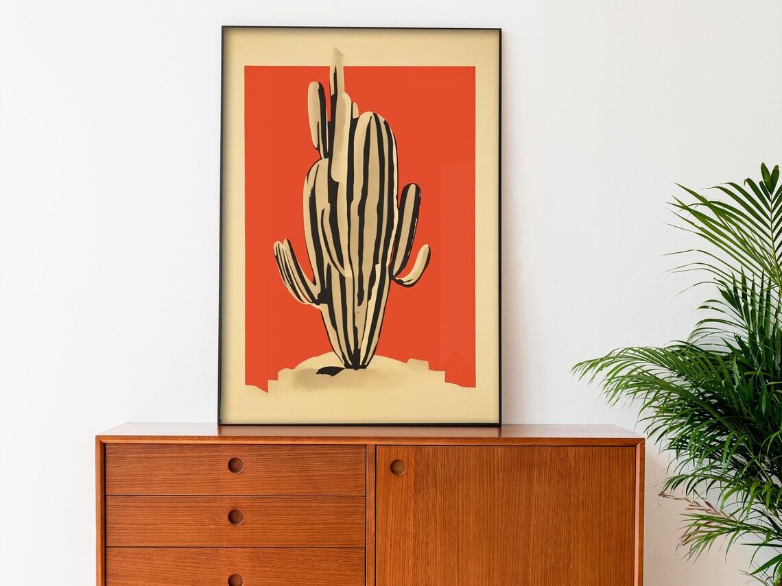 Cactus Boho Vintage Botanical Art Poster - Image 2