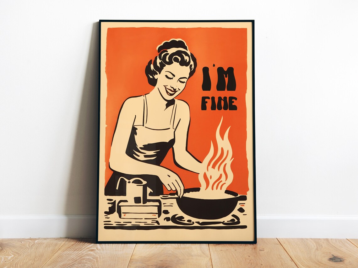 Retro Atomic Age Kitchen Wall Art, 50s Poster