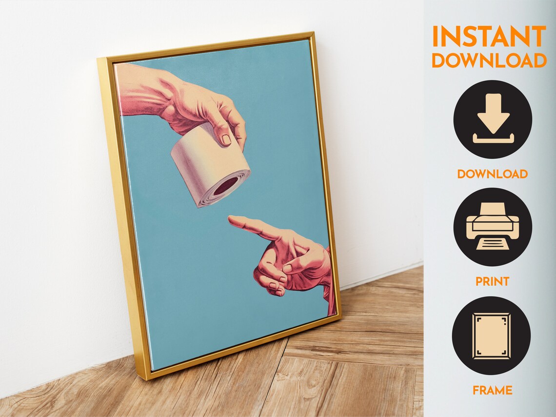 Funny Bathroom Wall Art Retro Toilet Poster - Image 6