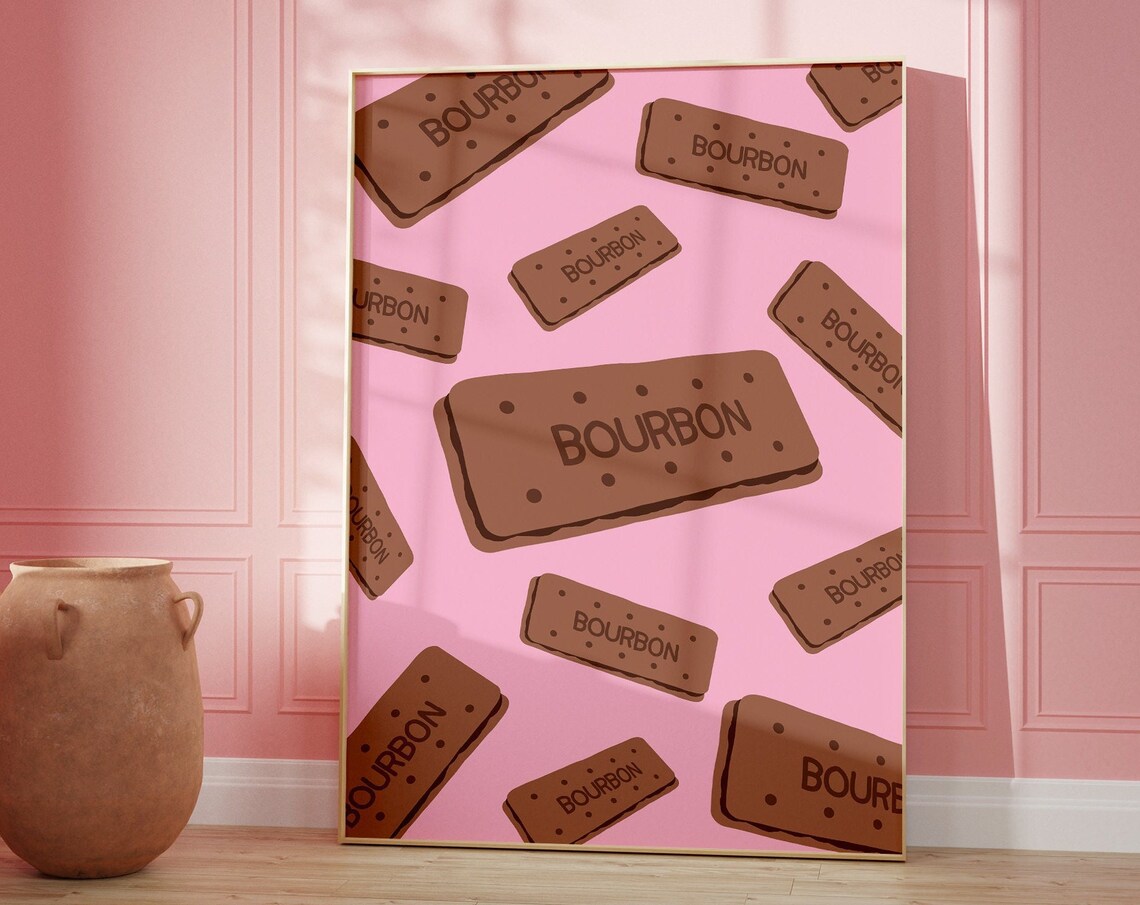 Bourbon Biscuit Kitchen Retro Food Art Print