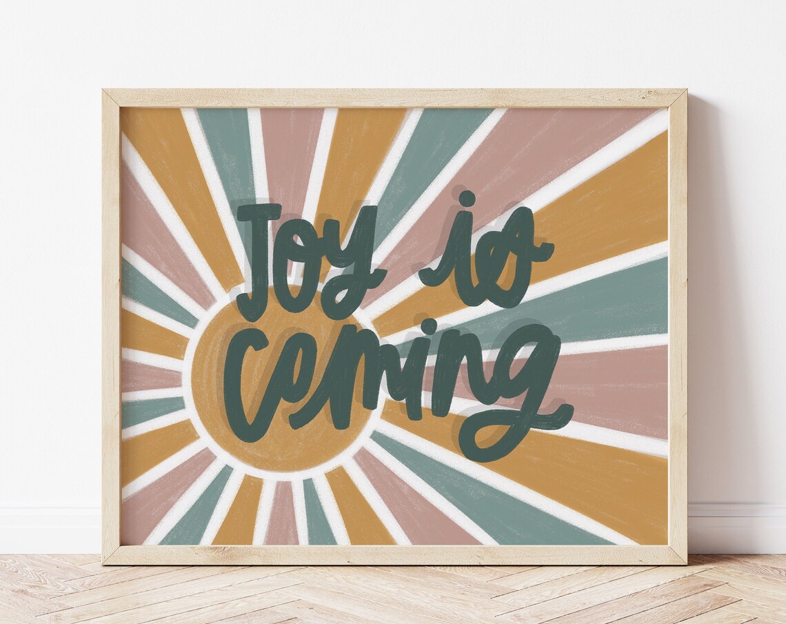 Joy Is Coming Print Bible Verse Wall Art Motivational Scripture Christian