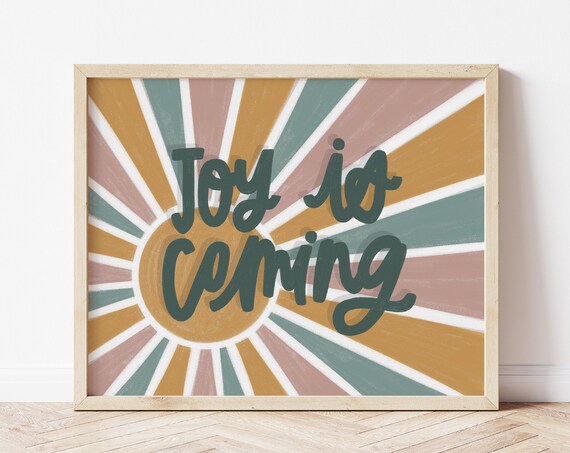 Joy Is Coming Print Bible Verse Wall Art Motivational Scripture Christian