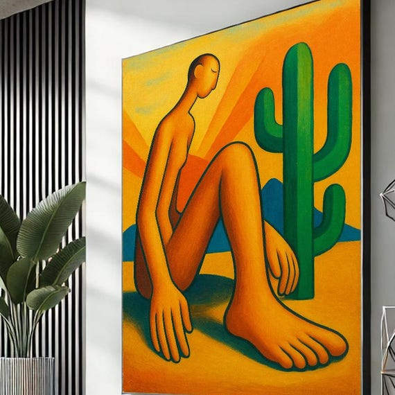 Brazilian Modern Art Canvas Abstract Tropical Wall Surreal Desert Landscape Print Home Decor Ready To Hang