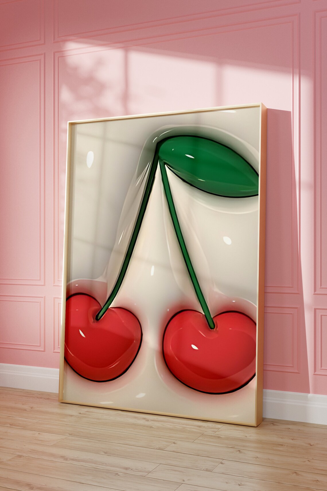 Cherry Wall Art Art Feminine Wall Art Cherry Poster Cherry Print Retro Wall Art Cherry Wall Decor - Image 2