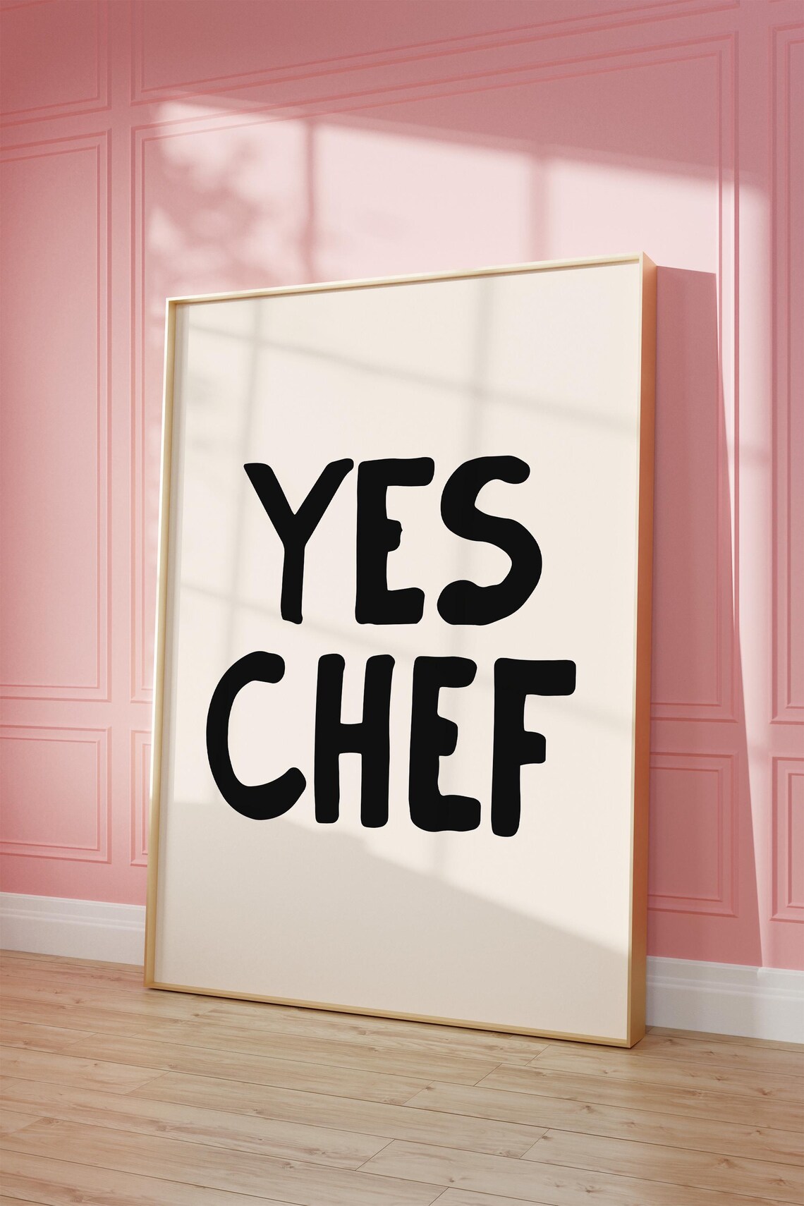 Yes Chef Black Kitchen Quote Aesthetic Fun Home Cooking Poster - Image 2