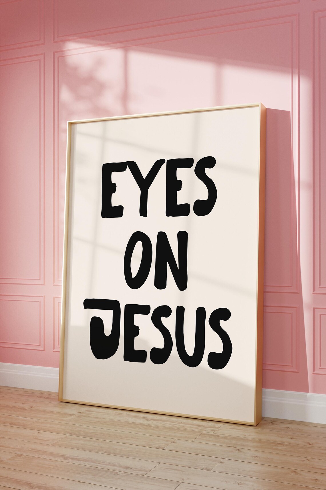 Eyes On Jesus Black Christian Quote Faith Wall Decor Gift Poster - Image 2
