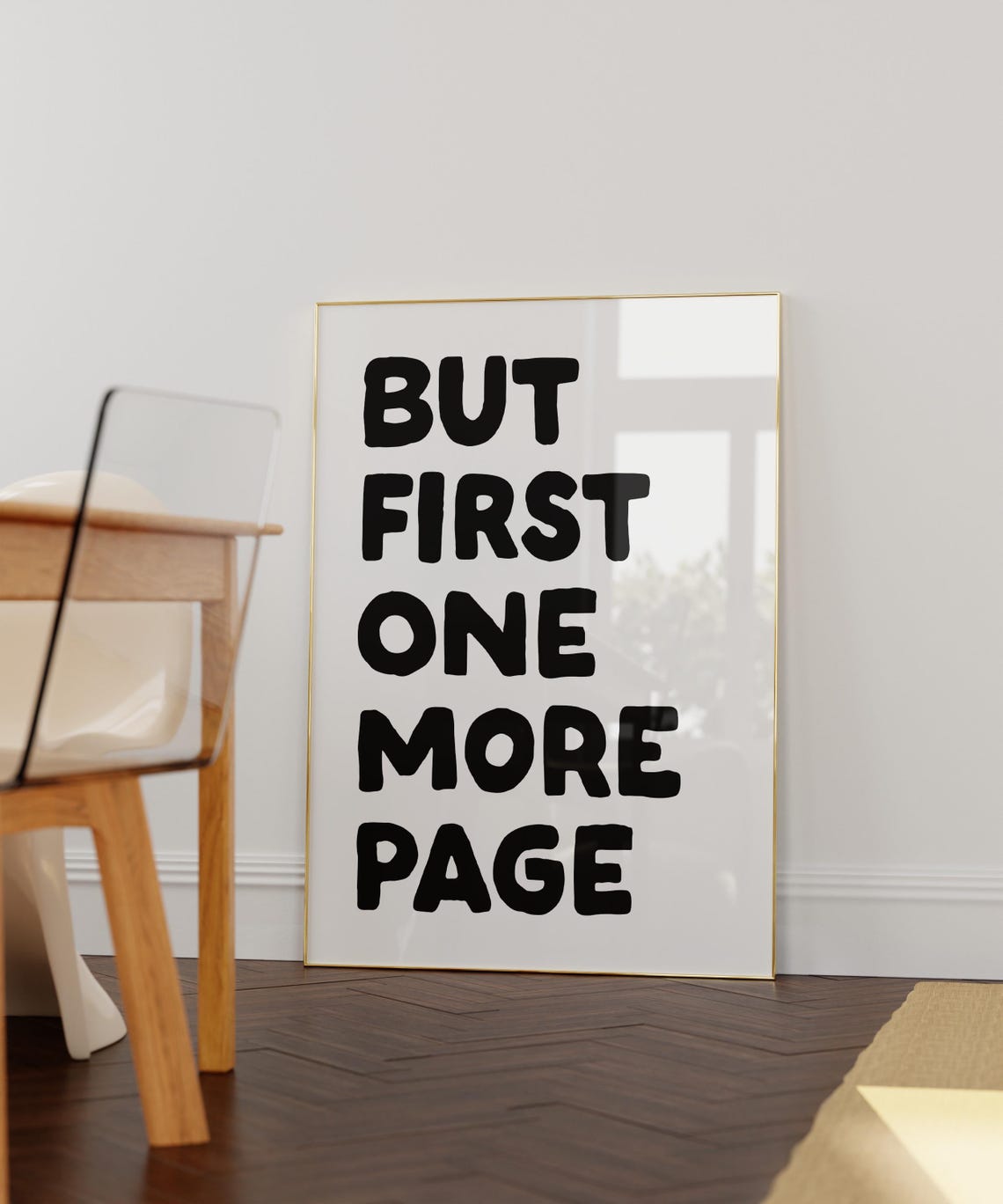 But First One More Page Black Bold Typography Book Quote Poster - Image 2