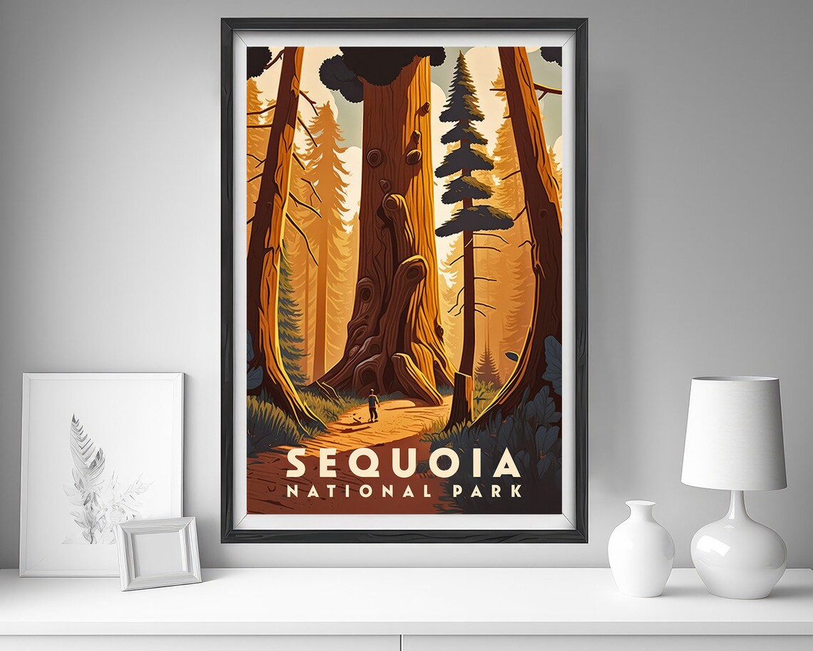 Sequoia National Park Vintage Travel Poster Giant Trees Forest - Image 4