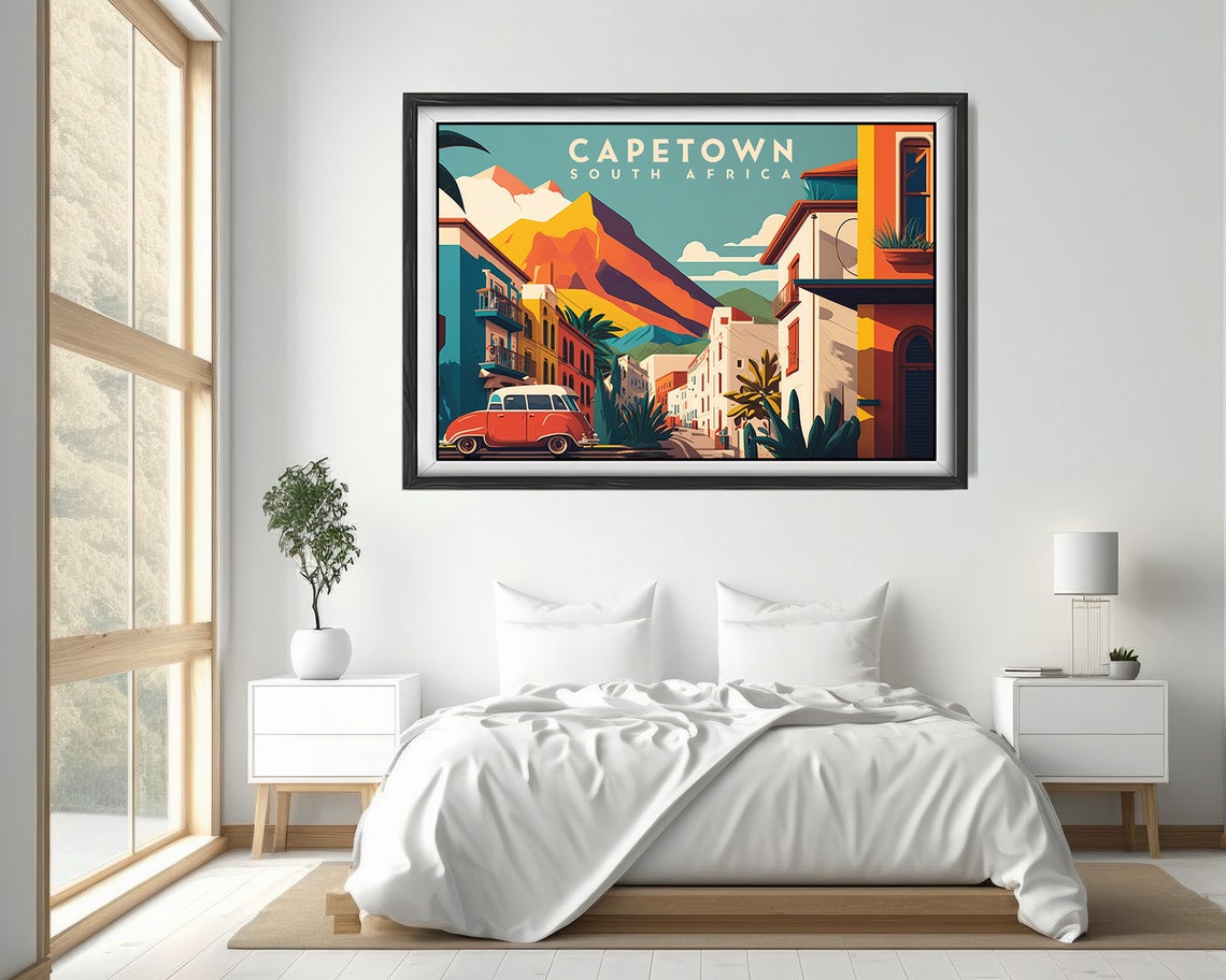 Capetown South Africa Travel Poster Capetown South Africa Wall Art Print Capetown Painting Illustration Capetown Watercolor Decor - Image 4