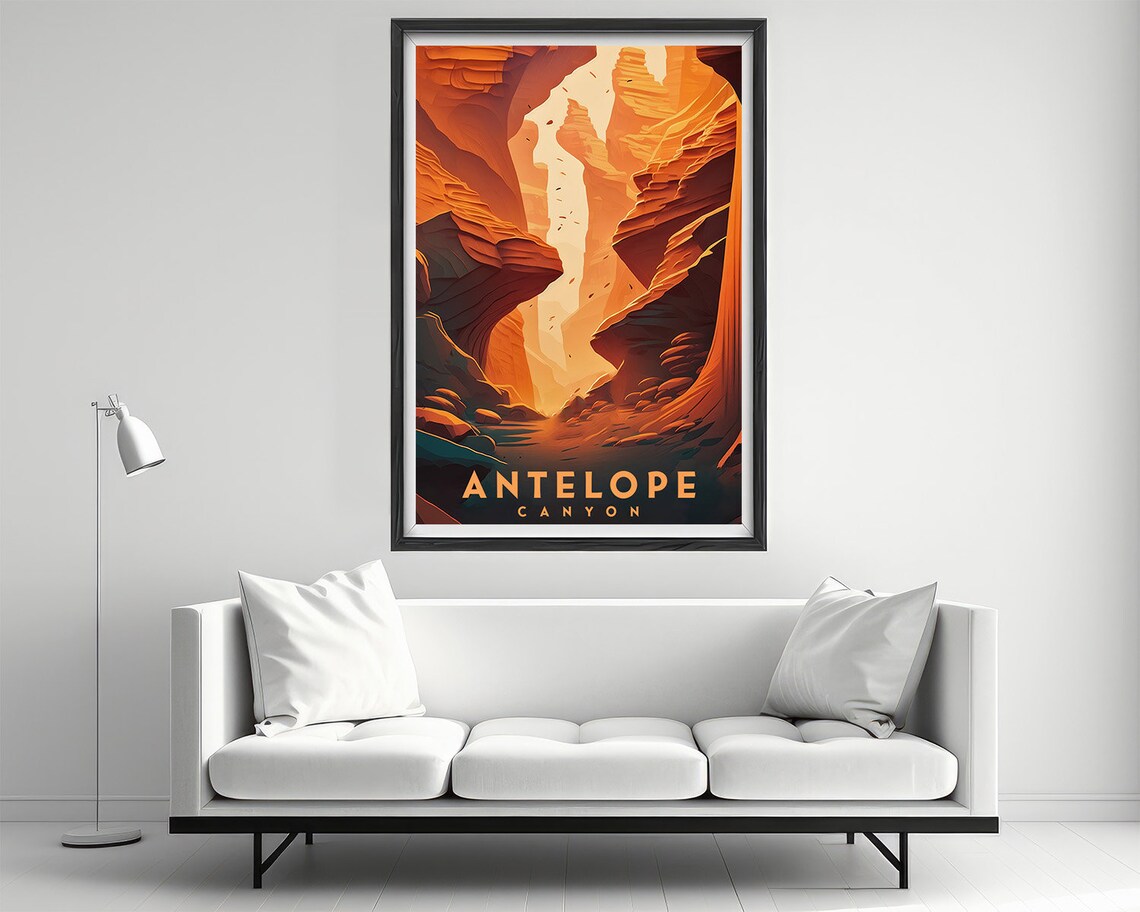 Antelope Canyon Arizona Slot Canyon Light Vintage Travel Poster - Image 2