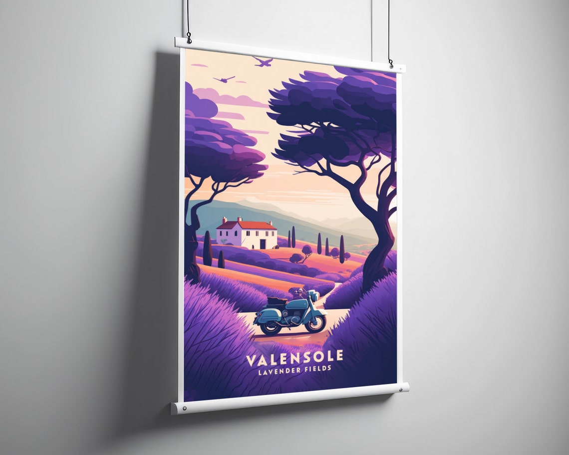 Valensole Lavender Fields Provence France Scooter Trip Travel Poster - Image 2