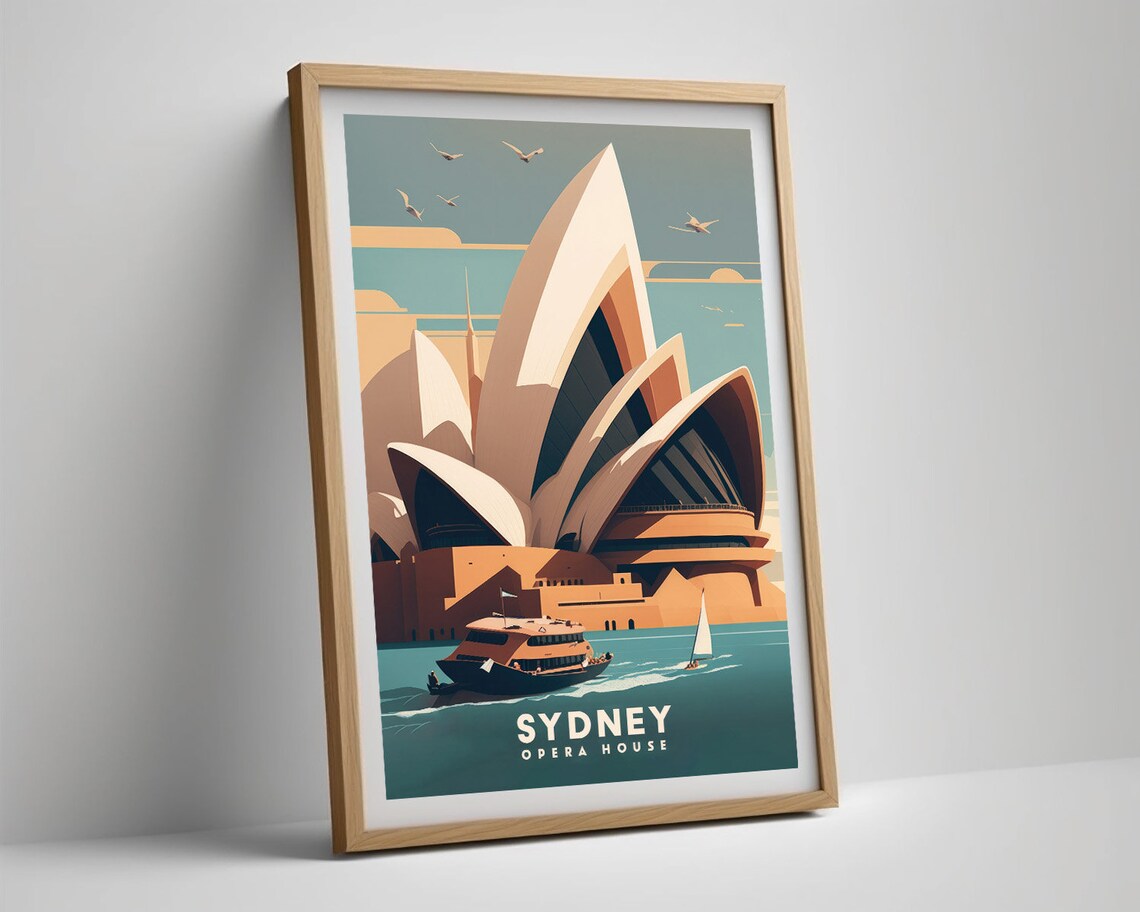 Sydney Vintage Travel Poster, Opera House Print - Image 5