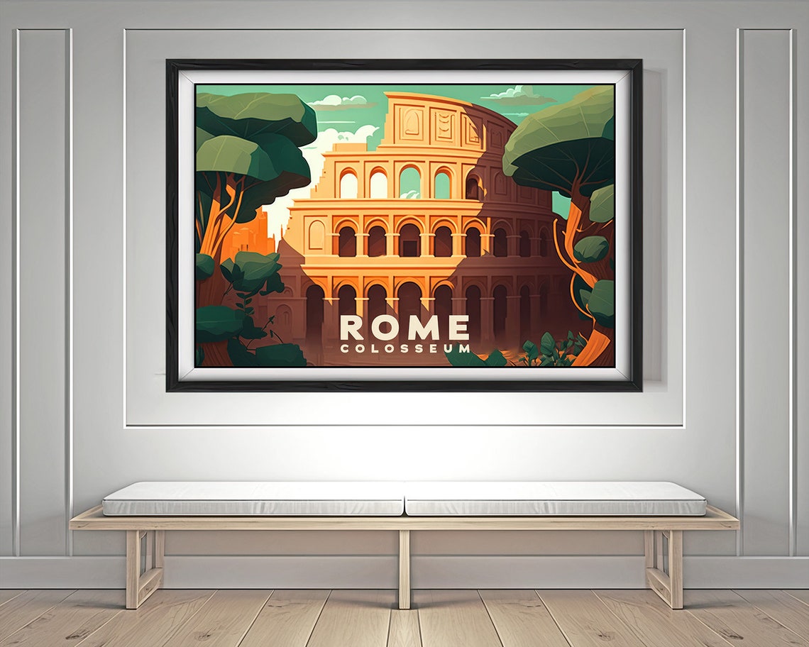 Rome Colosseum Travel Poster Rome Colosseum Wall Art Print Rome Colosseum Painting Rome Colosseum Illustration Rome Watercolor Art - Image 4