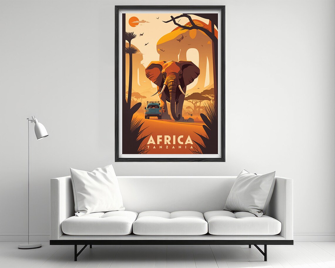Tanzania Watercolor Travel Poster, Africa Art Print - Image 2