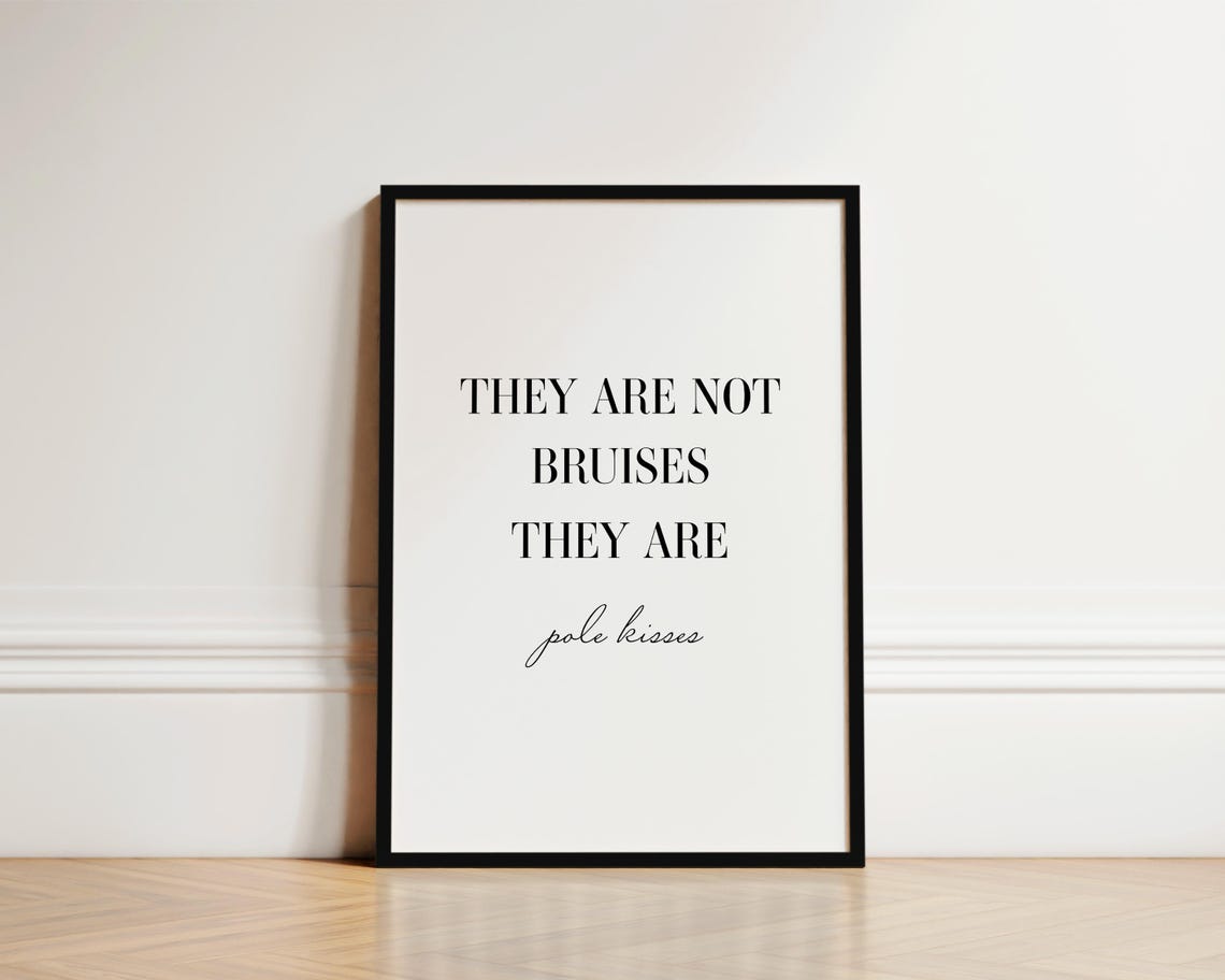 Pole Kisses Quote Print, Pole Dance Typography