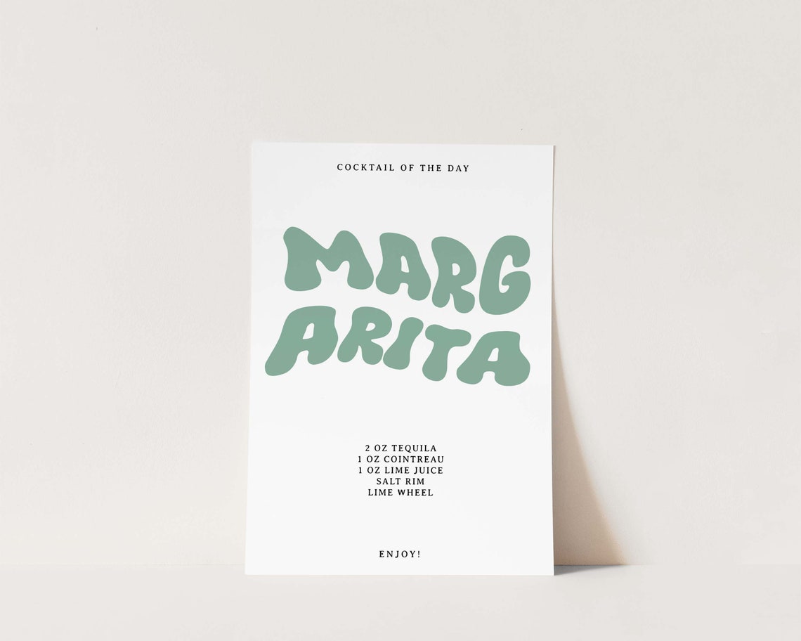 Margarita Recipe Kitchen Cocktail Poster - Image 3
