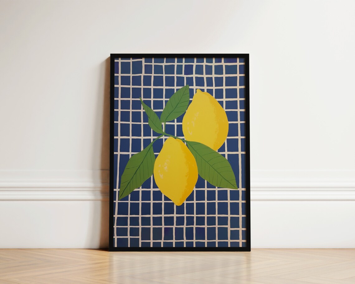 Lemon Kitchen Art Print, Mediterranean Decor
