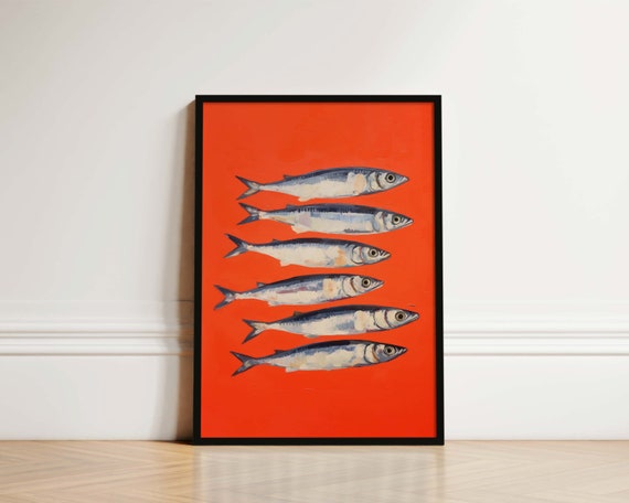Sardines Kitchen Print, Italian Kitchen Art Poster
