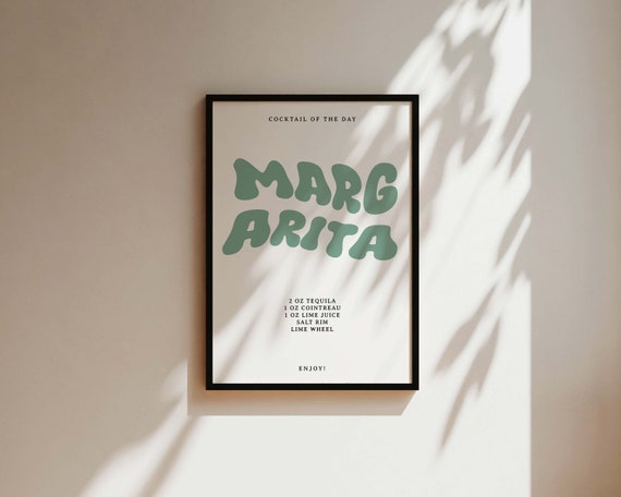 Margarita Recipe Kitchen Cocktail Poster
