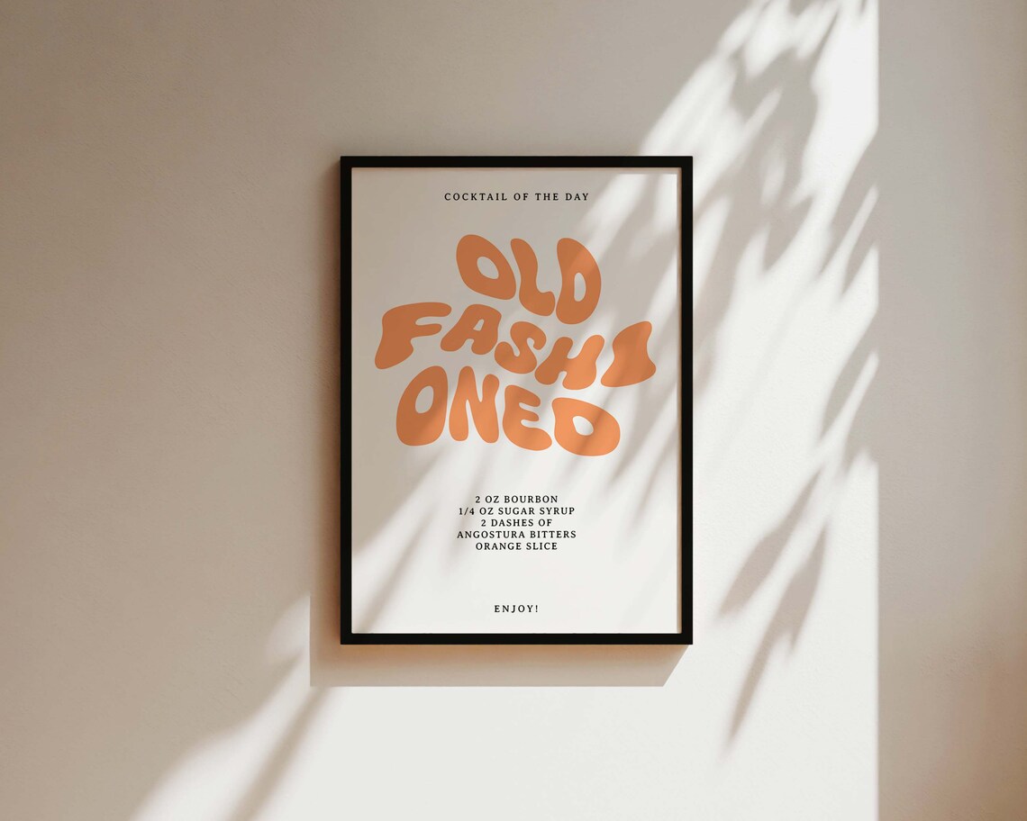 Old Fashioned Recipe, Kitchen Wall Art