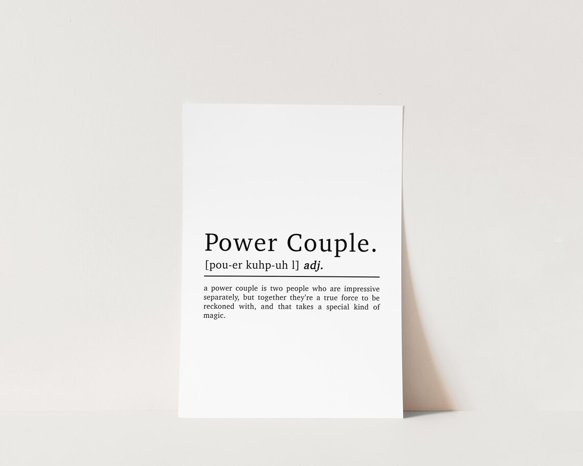 Power Couple Definition Quote Print, Bedroom Decor - Image 3