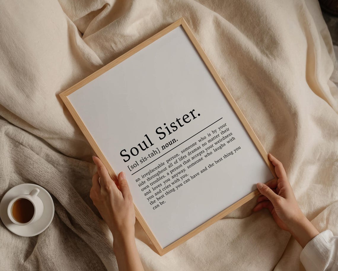 Soul Sister Definition Friendship Wall Art Print - Image 3